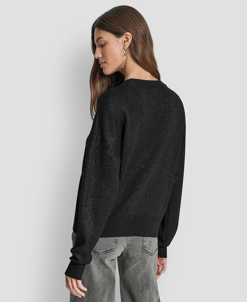 DKNY Sparkle Hotfix Long‑Sleeve Sweater – Size XS – NWT – $99
