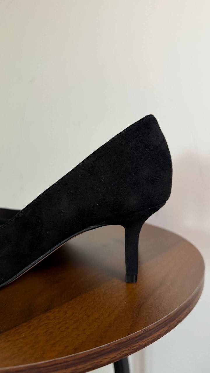 Marc Fisher Alola Pumps 7.5M Black Suede Pointed Toe Mid Stiletto NIB msrp$99