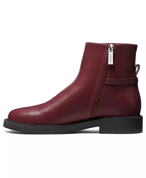 Michael Kors Oxblood Polyurethane Block Heel Booties 8.5M New w/o Box MSRP $150