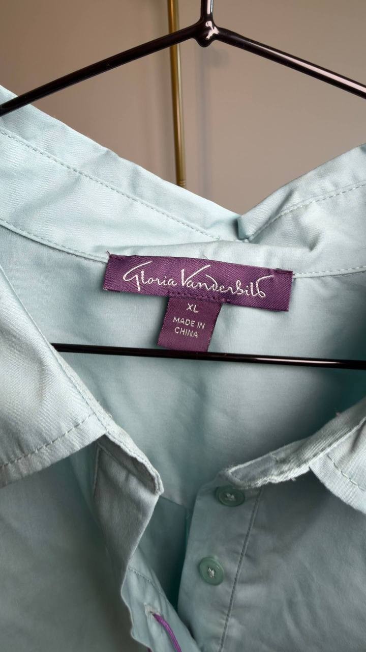 Gloria Vanderbilt Amanda Cotton Pullover Shirt Quifer XL NWT $48