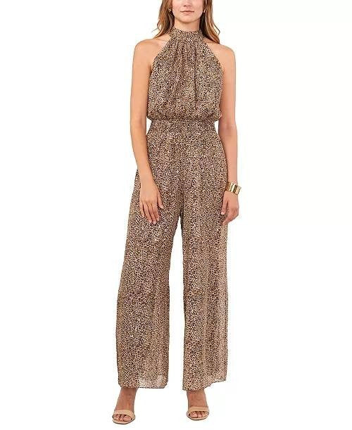 Vince Camuto Halter Chiffon Jumpsuit Rich Taupe M NWT – Defective Zipper