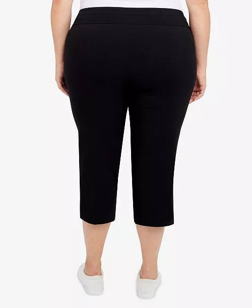 Hearts of Palm Plus‑Size Pull‑On Capri Pants – Black – Size 16W – NWT – $48