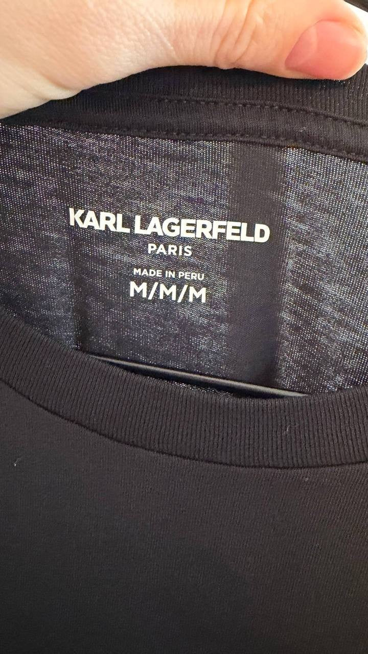 Karl Lagerfeld Paris Men’s Camo Logo Tee Black M $69 NWT