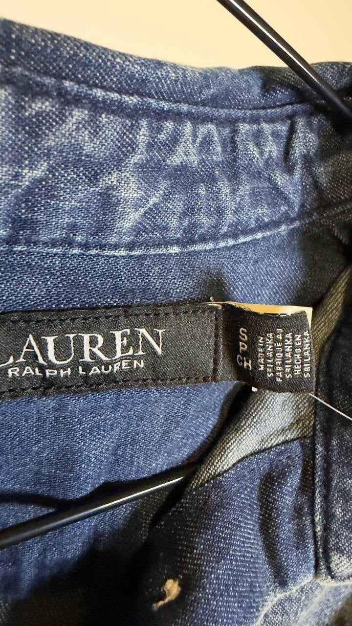 Lauren Ralph Lauren Classic Fit Denim Shirt Mid Wash S NWT $125