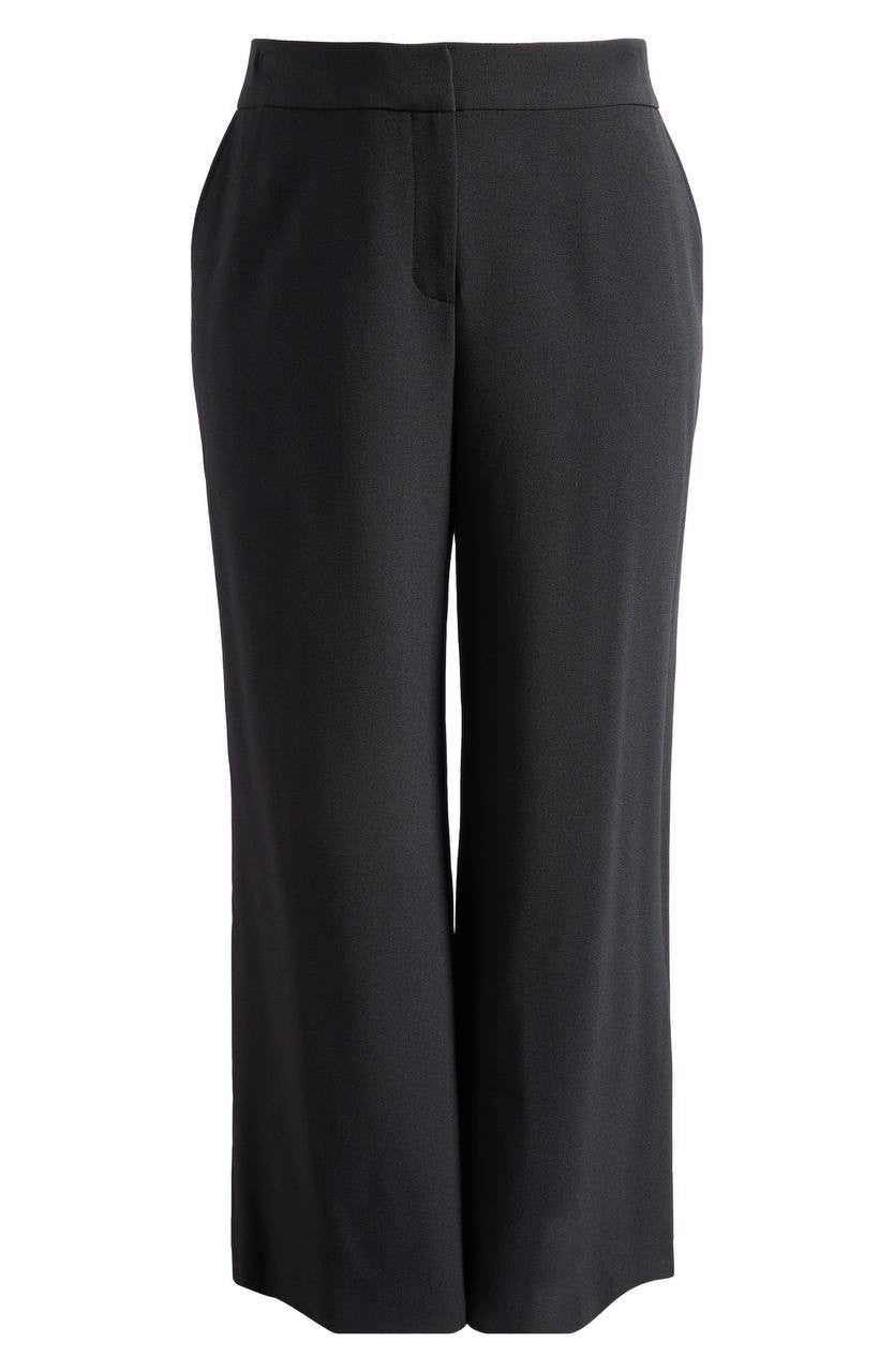 Tahari ASL Women’s Plus Wide-Leg Pants Black 10 $109 NWT