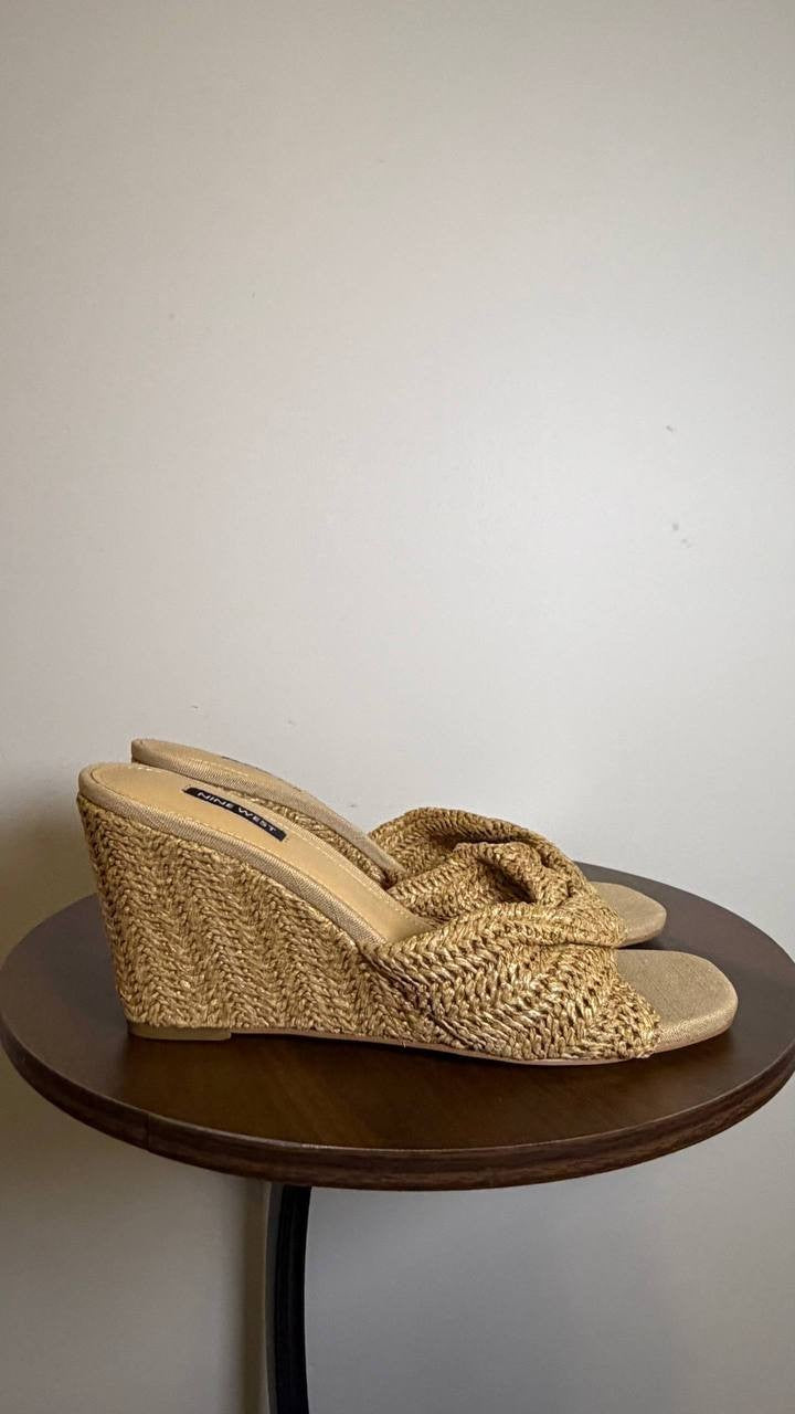 Nine West Raffia Wedge Sandals 10M – MSRP $95, New (No Box)