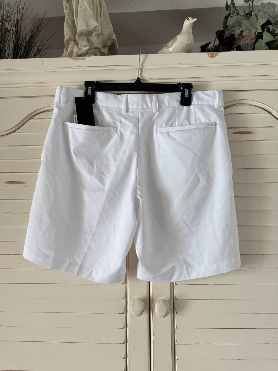 RLX Ralph Lauren Tailored Fit Shorts White 35 Moisture-Wicking Twill Golf