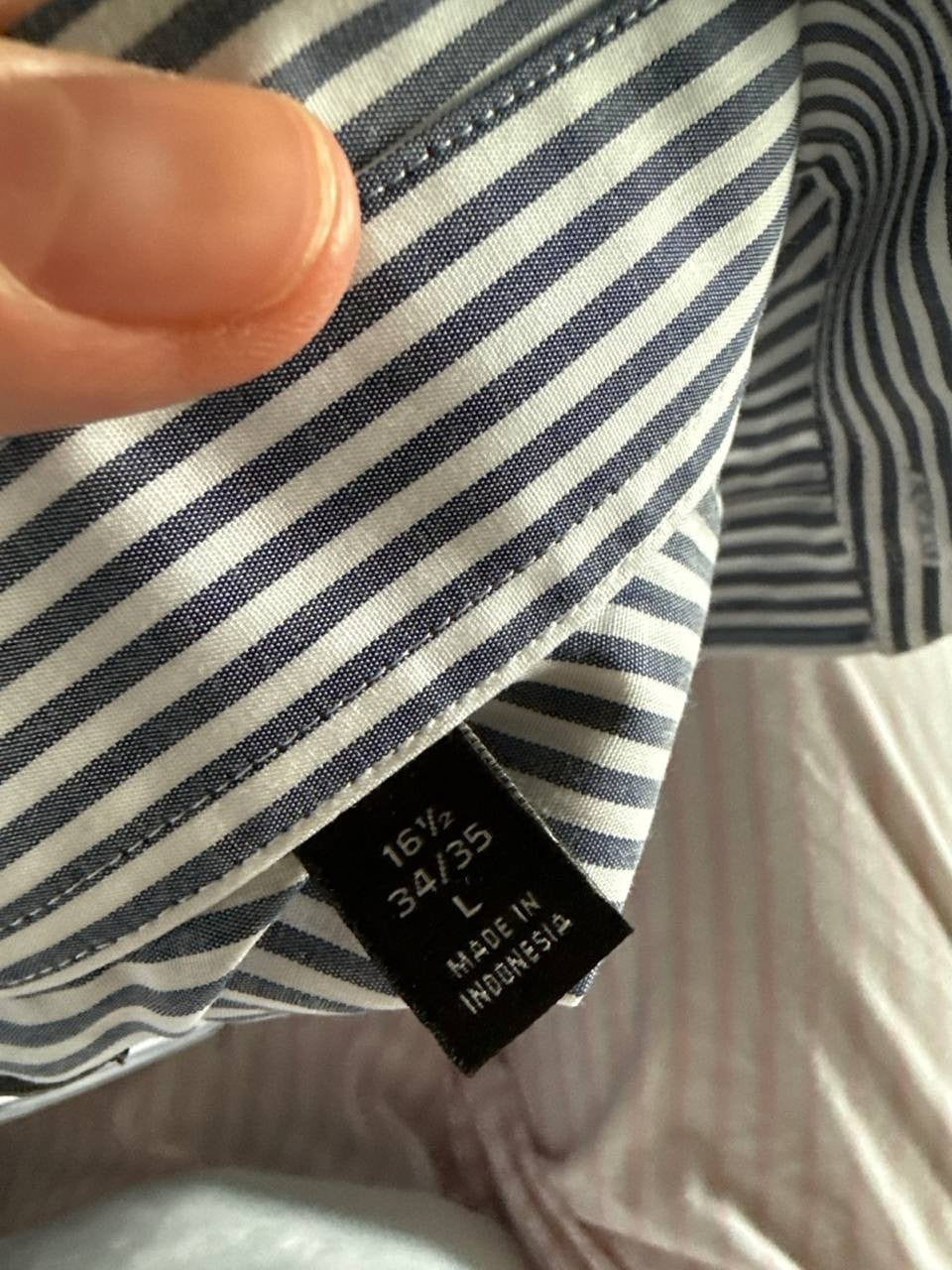 Lauren Ralph Lauren Men’s Striped Button-Down Shirt – Size L – Pre-Owned – Minor