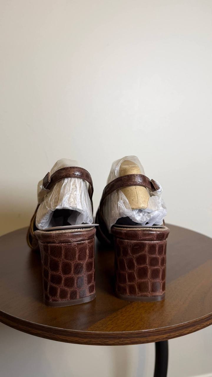 Naturalizer Carmen Pumps 9.5W Cappuccino Croc Leather Slingback NIB msrp$145