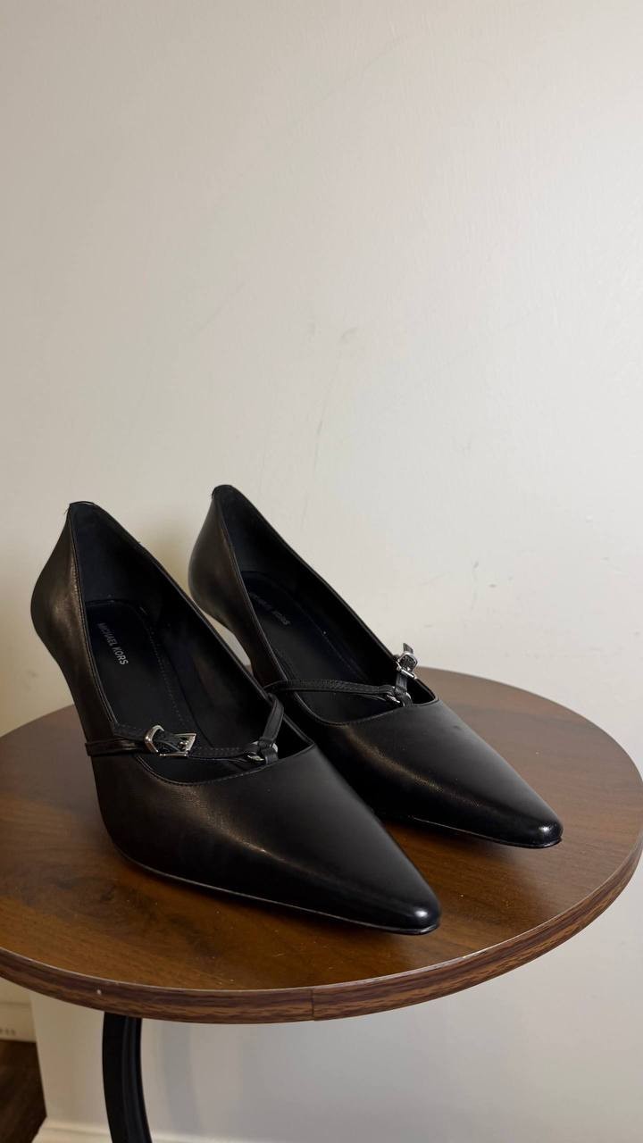 Michael Michael Kors Black Leather Pointed Toe Pumps Size 8.5M NIB MSRP $150
