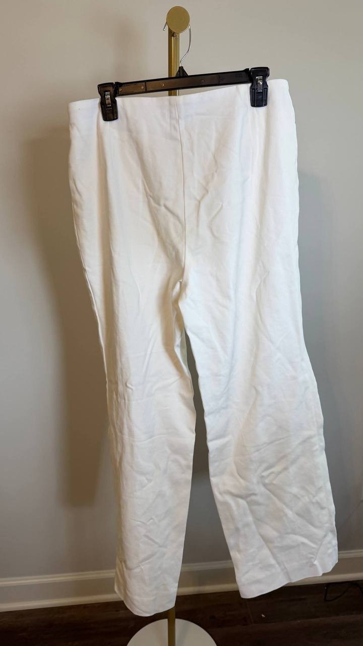 Anne Klein Hollywood Pleated Faux Suede Pants White Size 0X NWOT $99 need wash