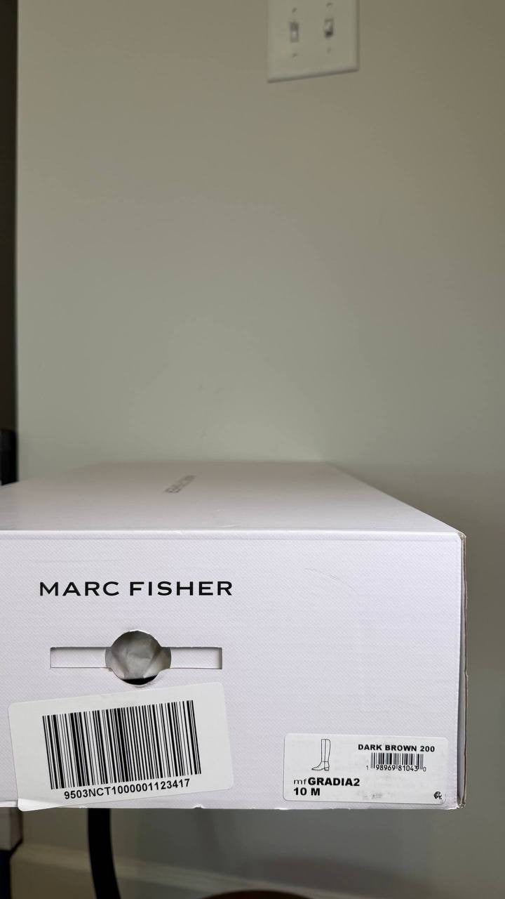 Marc Fisher Toe Tall Boots 10M Dark Brown Man‑Made New in Box MSRP $179