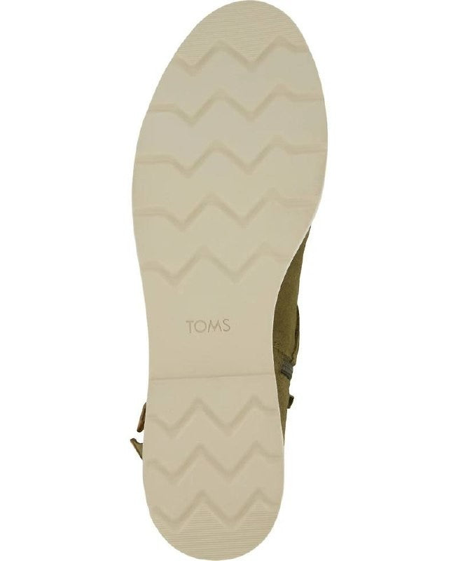 Toms Marlow Wedge Boots 6.5 Military Olive Suede Water‑Repellent NIB msrp$95
