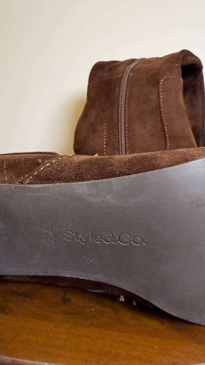 Style&Co Dark Roast Round Toe Boots 7.5M New in Box MSRP $89.90