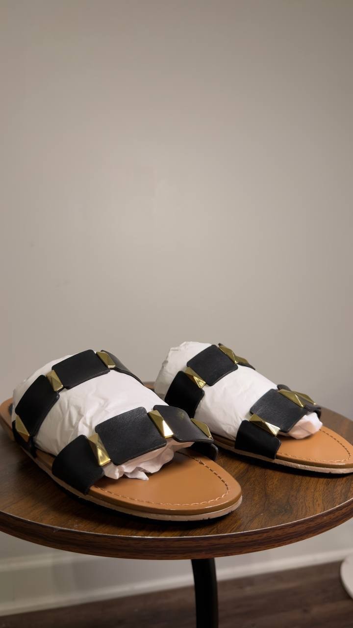 Arezzo  Slide  Sandals  Black  8.5B  New  $79
