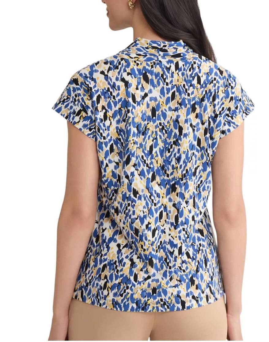 Kasper Multi Print Knit Top Petite Small PS Multicolor NWT $59 – Chic Blouse