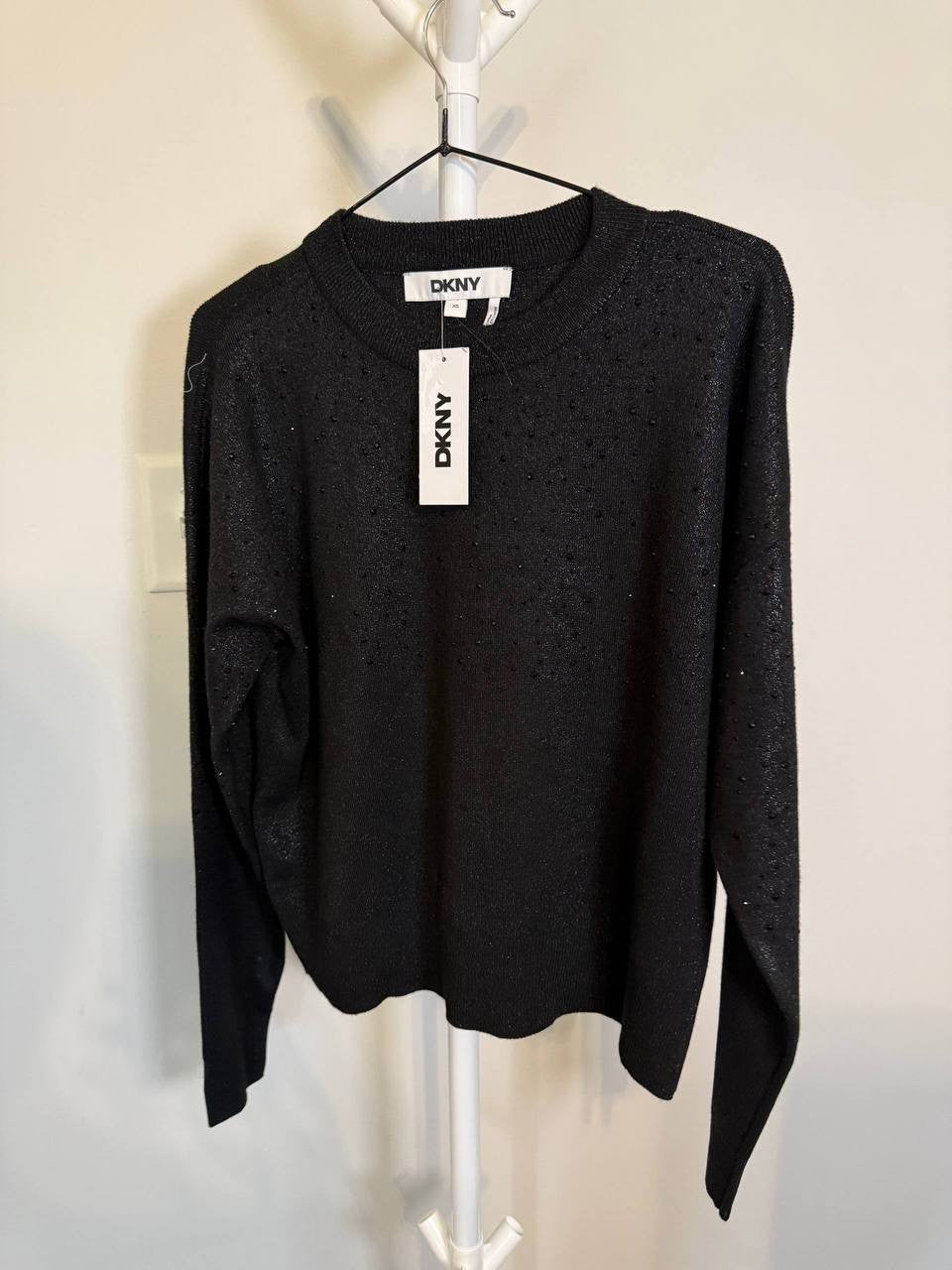 DKNY Sparkle Hotfix Long‑Sleeve Sweater – Size XS – NWT – $99