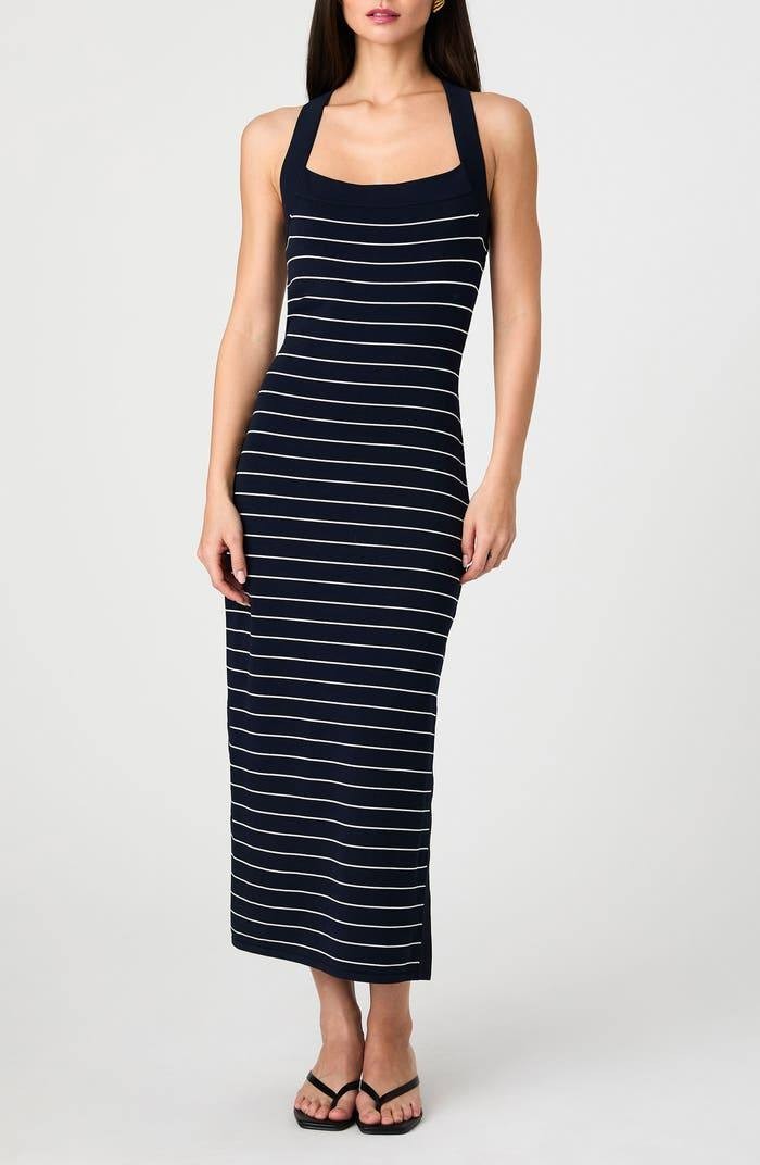 French Connection Stripe Cross‑Back Body‑Con Sweater Dress – Size M – NWT – $128