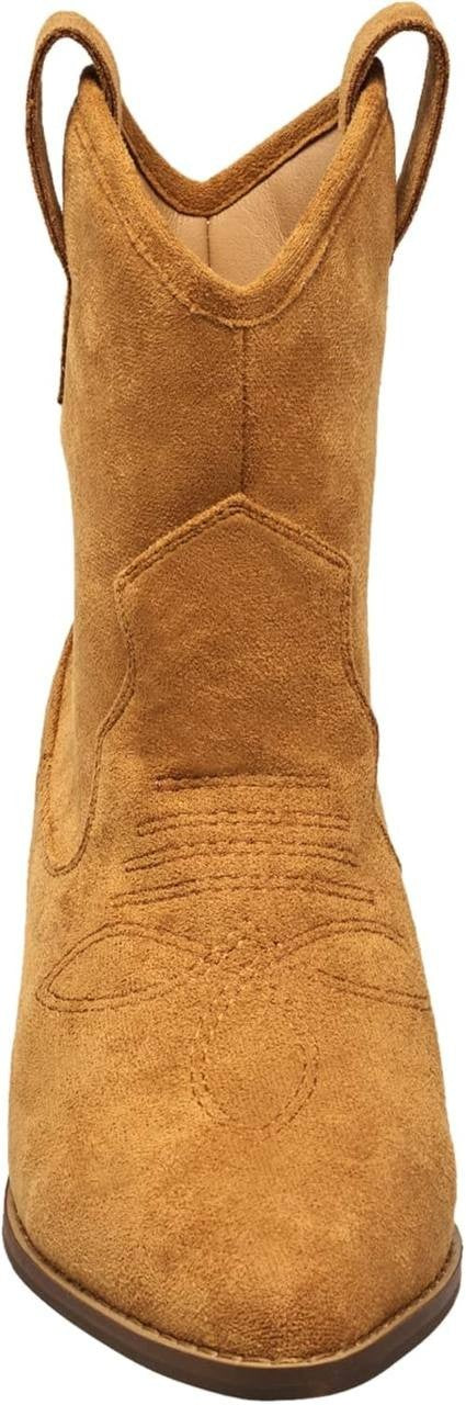 French Connection Carrie Western Boots–Cognac–Size 7.5–Faux Leather–New i Box
