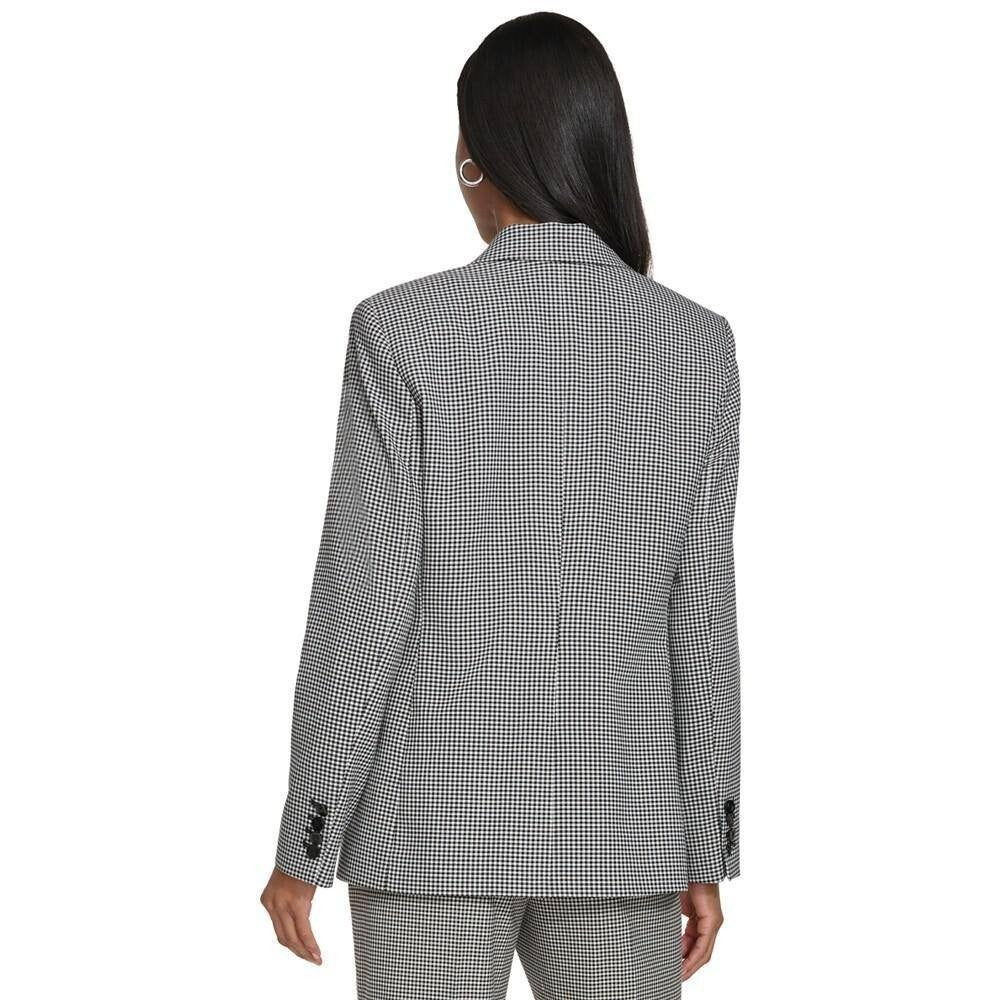 Karl Lagerfeld Paris Checkered One‑Button Blazer – Black/White – Size 8 – NWT