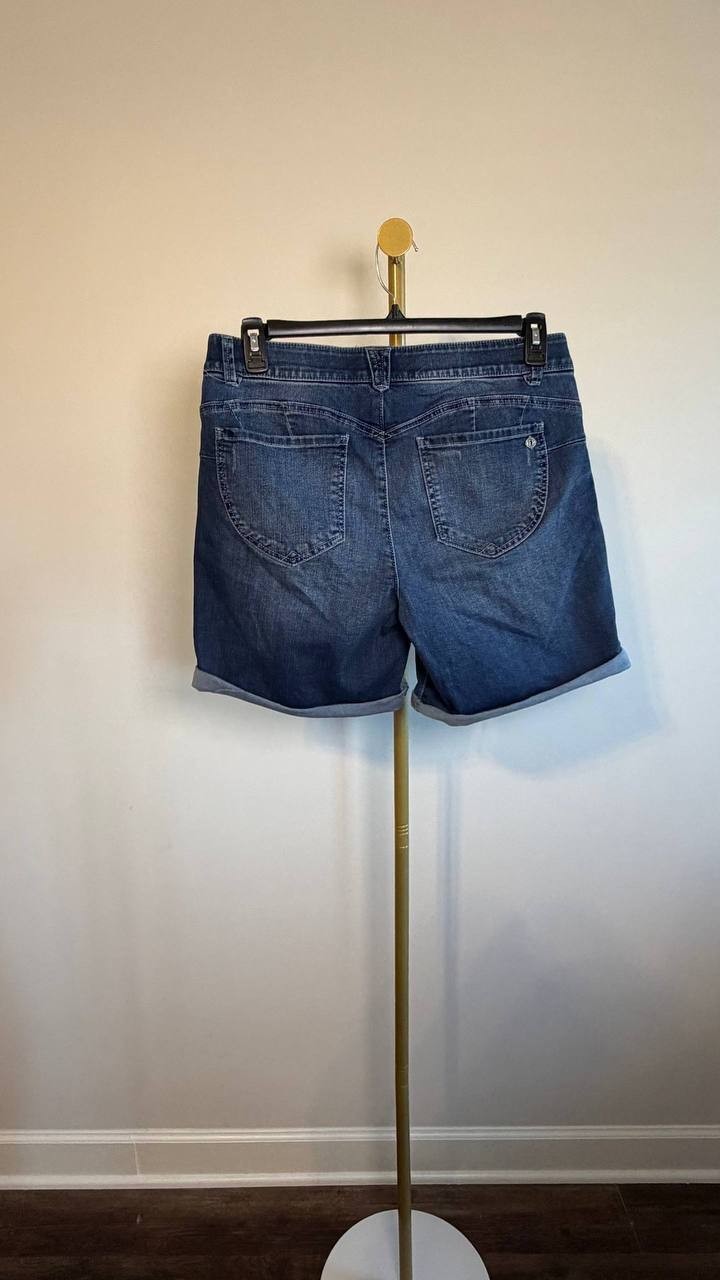 Democracy 5" Denim Roll Cuff Shorts Blue 16 NWT $68