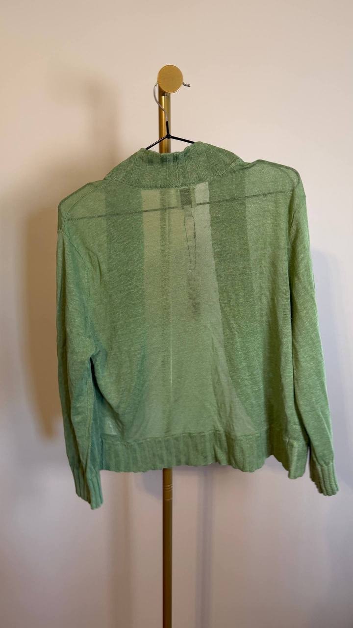 NIC+ZOE Women’s Bolero Cardigan Green Linen Blend 3/4 Sleeve XL $118 NWT