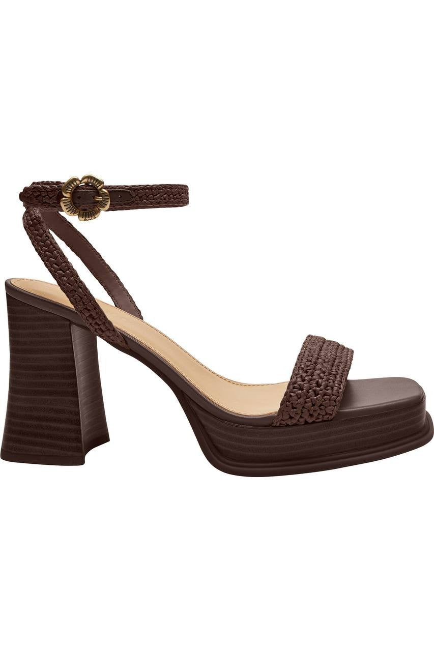 Coach  Platform  Ankle  Strap  Sandals  Maple  8  New  $195