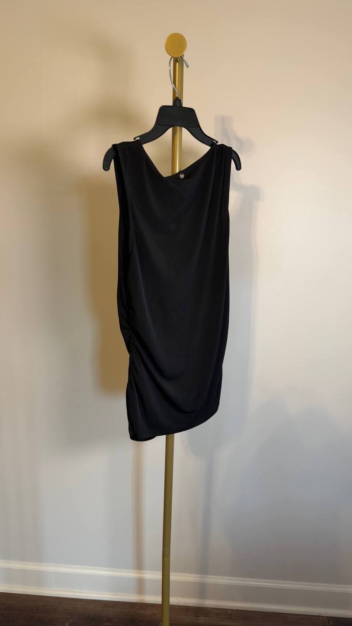 BOSS Emacha Shirred Keyhole Tank Black L NWT $69