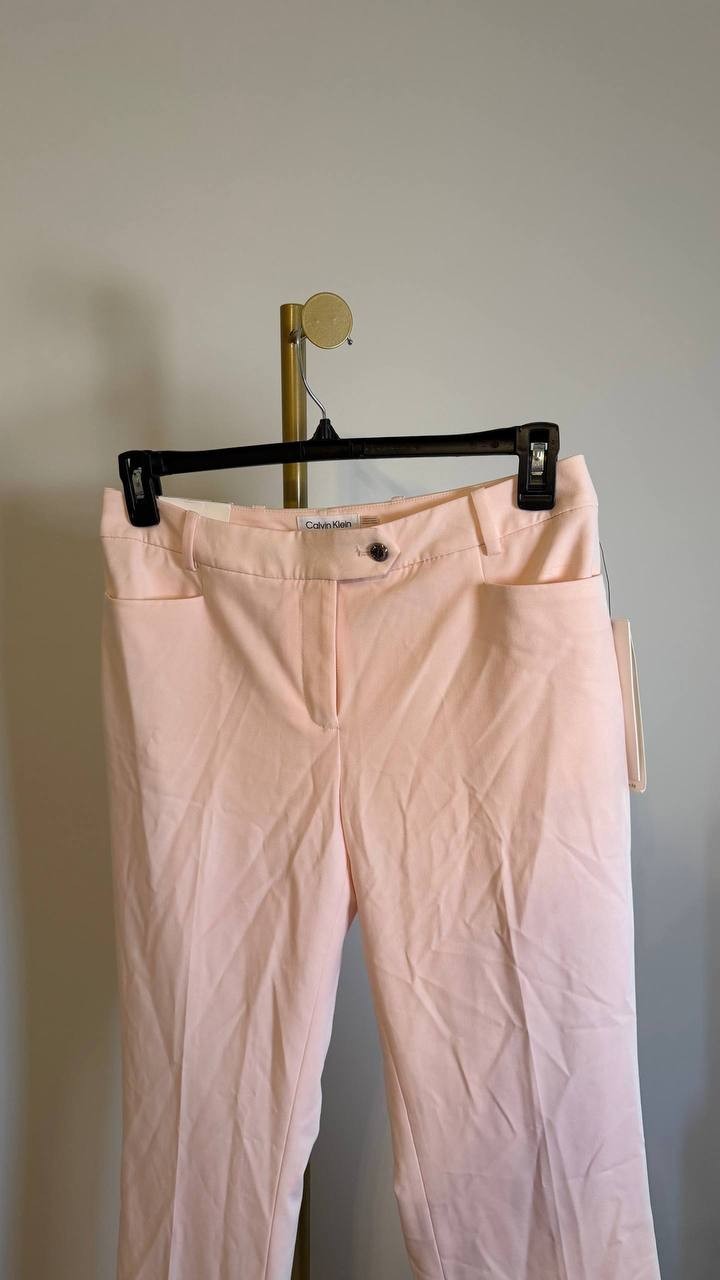 Calvin Klein Modern-Fit Straight-Leg Pants Pale Pink 6 $89 NWT