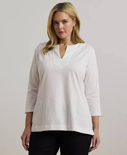 Lauren  Ralph  Lauren  Plus  Size  Tunic  White  1X Pre‑Owned   $79.50