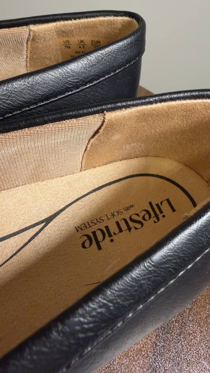 Life Stride  Sonoma  2  Slip‑On  Penny  Loafers  Black  Smooth 7  M  NWT  $80