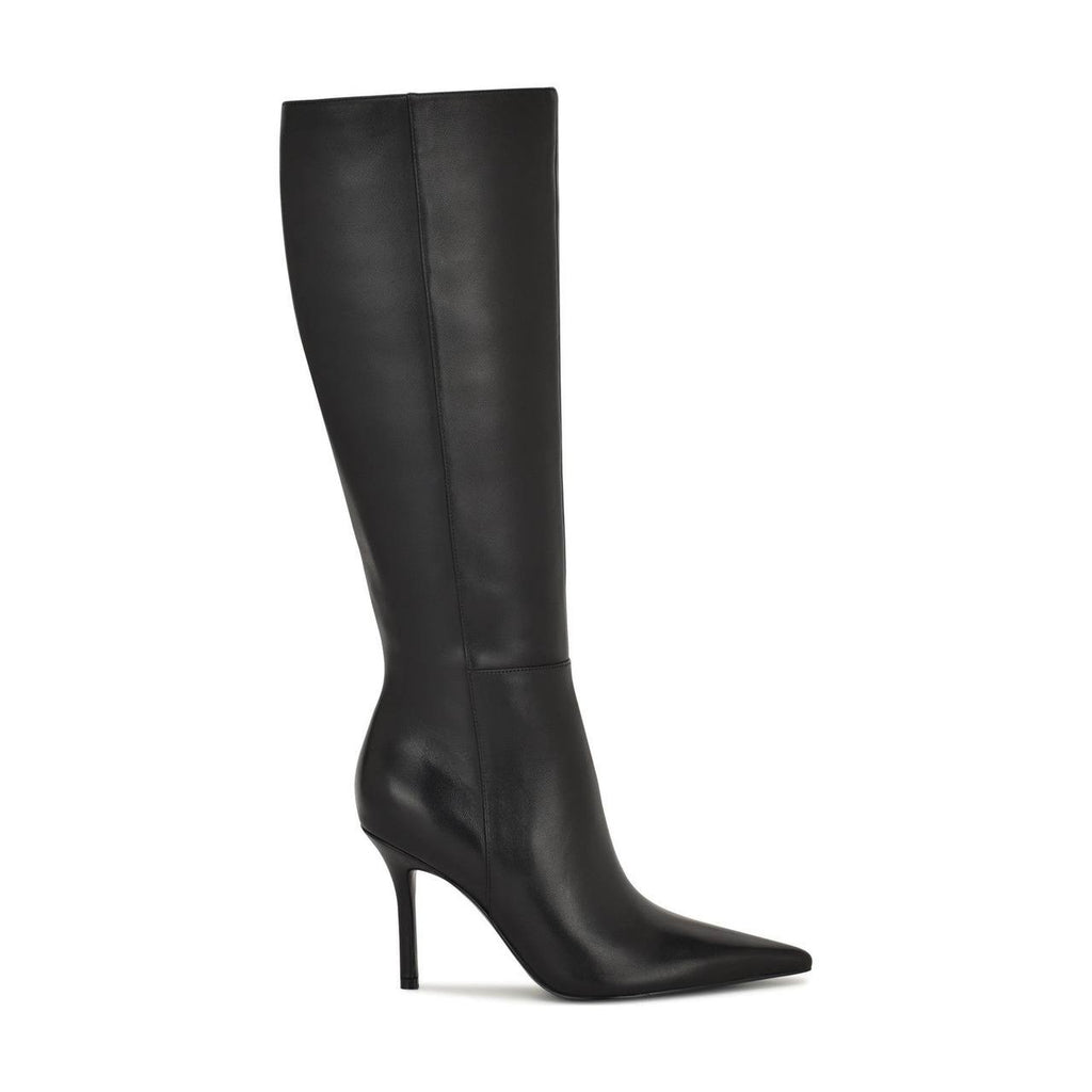 Nine West High Boots 11M Black Leather New in Box MSRP $249