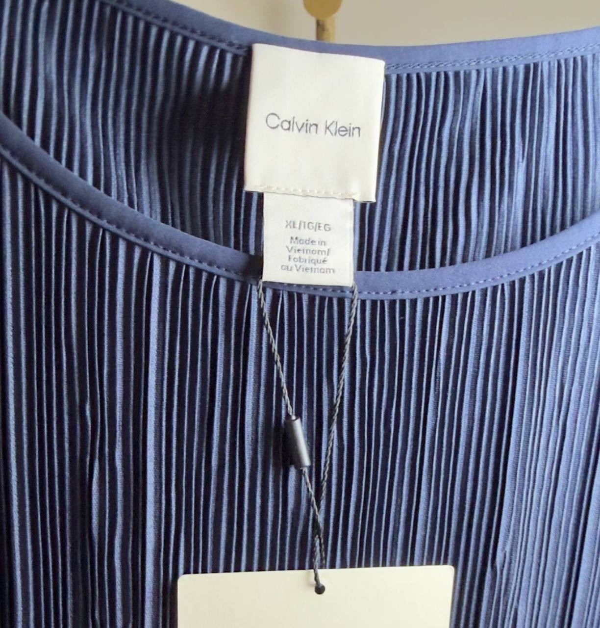 Calvin Klein Plissé Sleeveless Tank Top Sky Captain XL NWT $79