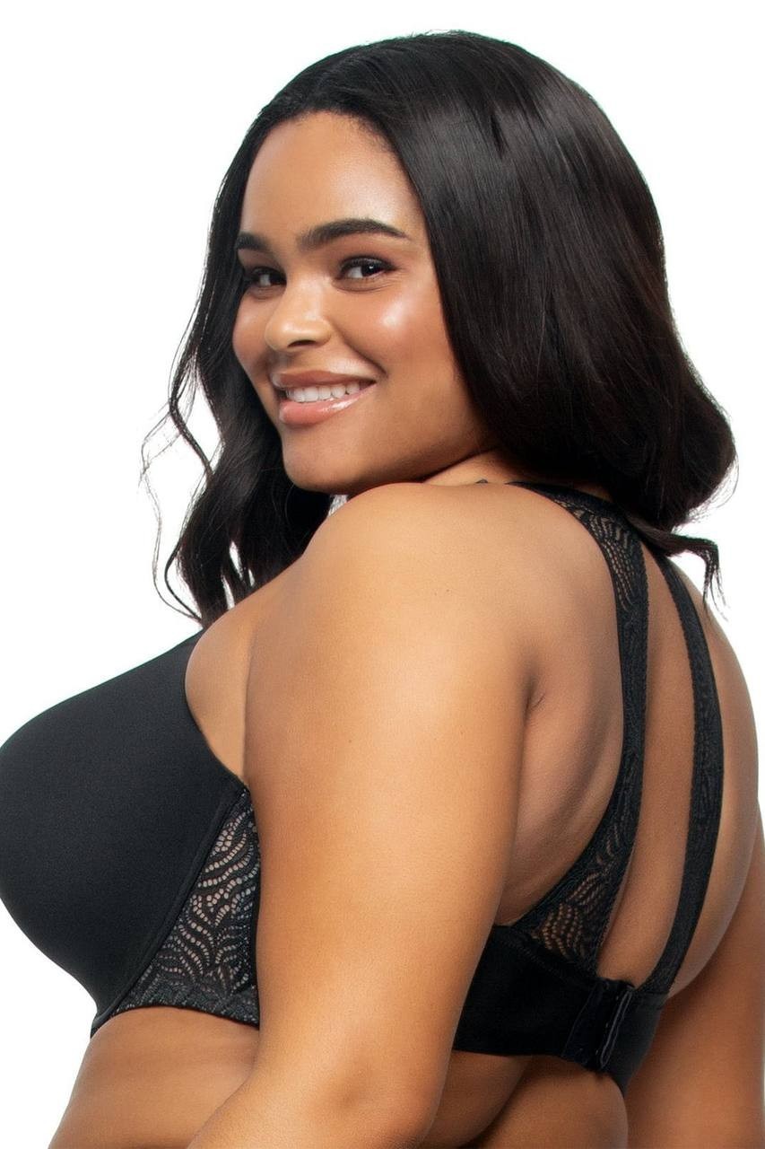 Paramour by Felina Marvelous Side Smoothing T-Shirt Bra Black 42DD Style 115011