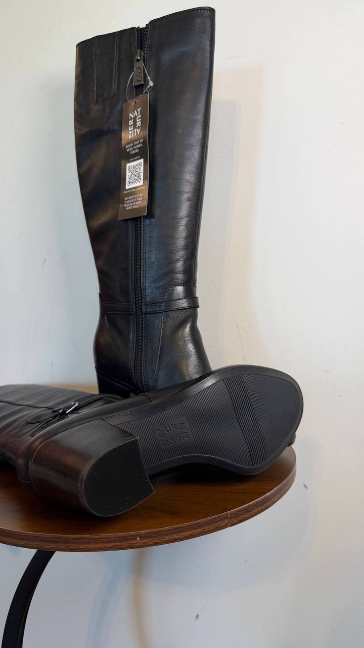 Naturalizer Kalina Extra Wide Calf Knee High Boots Black 8.5M Leather $289.99 NW