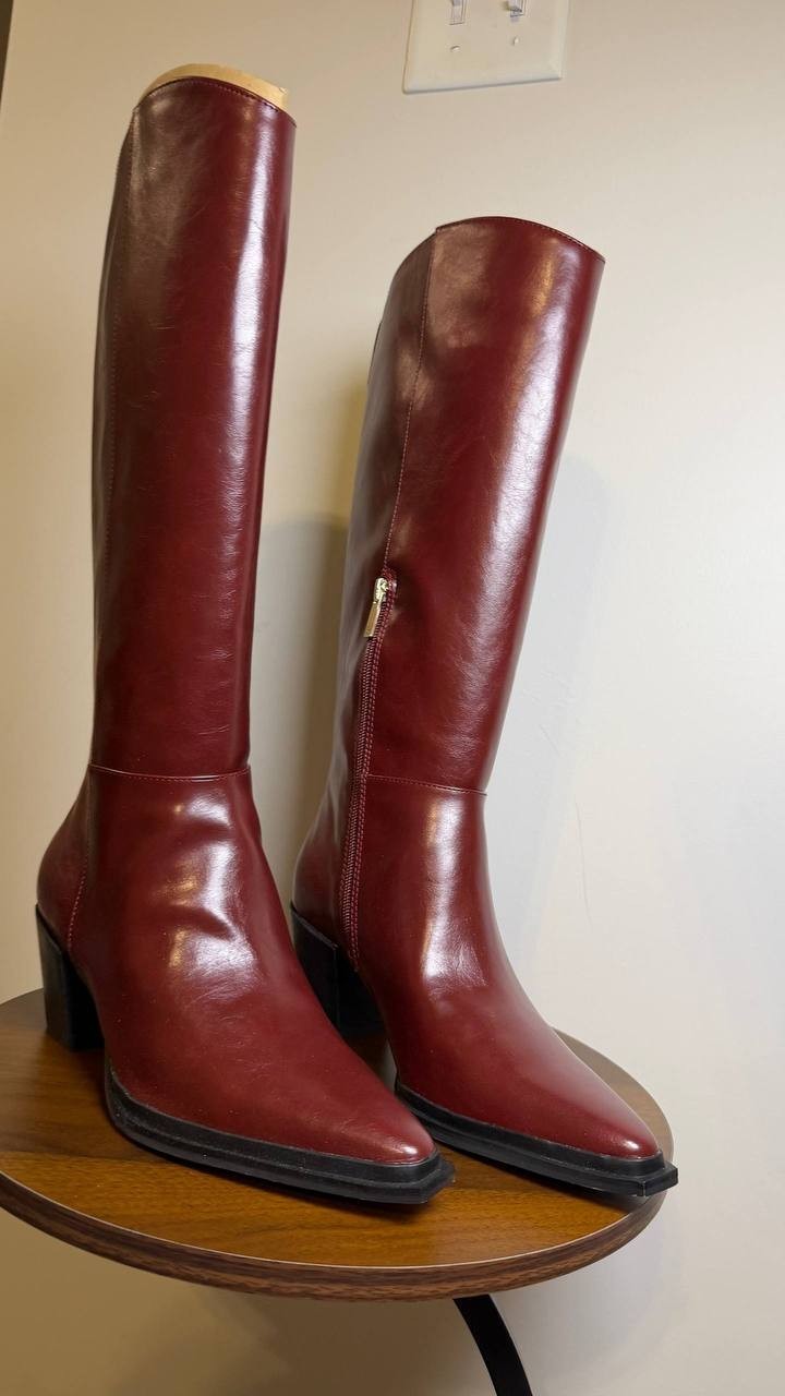Jessica Simpson Hemmia Boots 8.5M Dark Granada Faux Leather NIB msrp$179