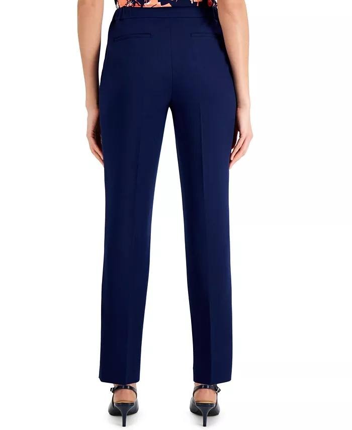 Kasper Petite Mid‑Rise Straight‑Leg Pants Navy 2P NWT $79