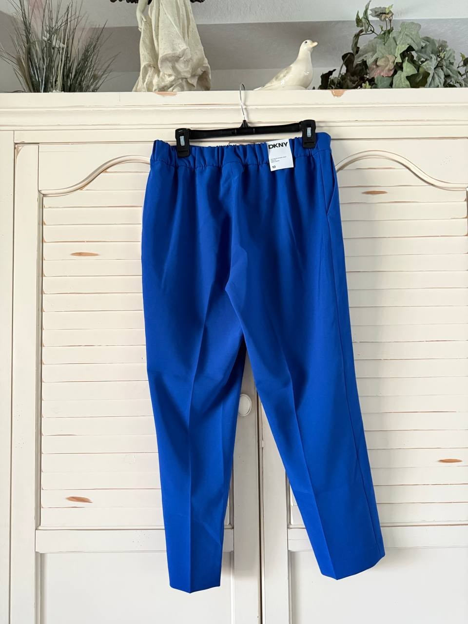 DKNY Straight-Leg Ankle Pants – Size 10 – NWT – Classic Blue Mid-Rise Stretch