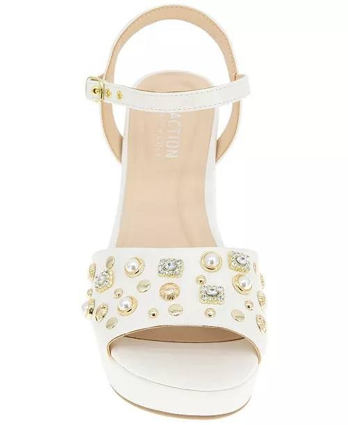 Reaction  by  Kenneth  Cole  Platform  Sandals  Ivory  8.5M  New  $99