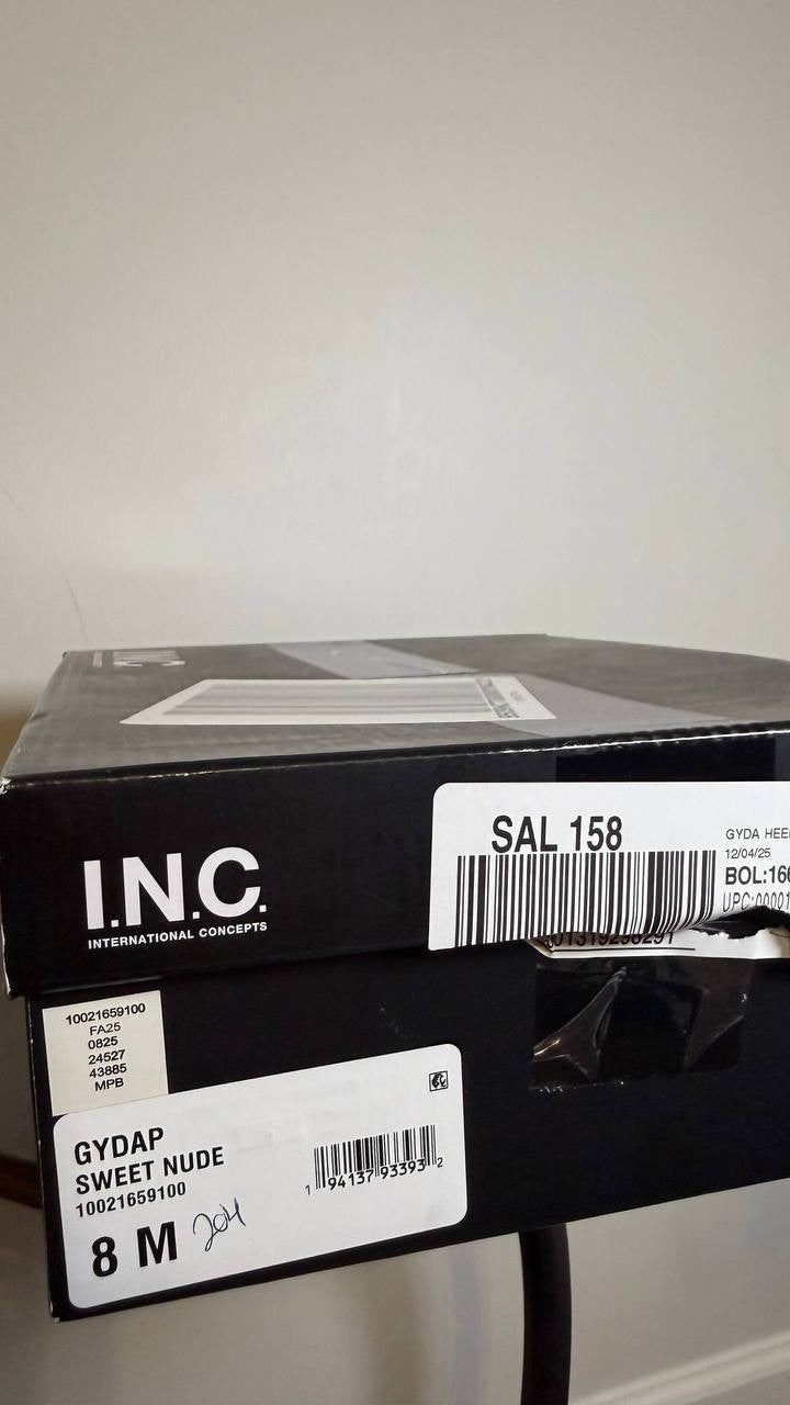 INC Gyda Pumps 8M Sweet Nude Studded Pointed Toe Stiletto Heel NIB msrp$100