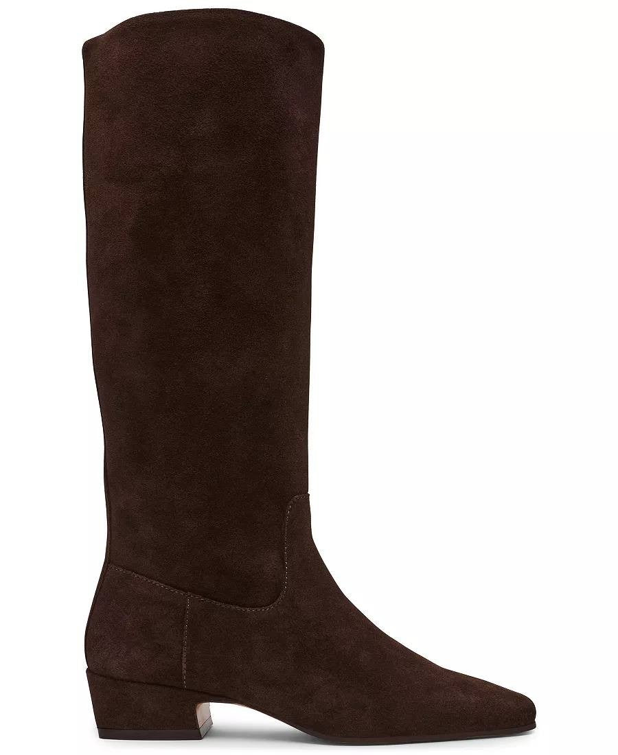 Steve Madden Dantelle Boots 5.5 Brown Suede Knee‑High Square Toe NIB msrp$179