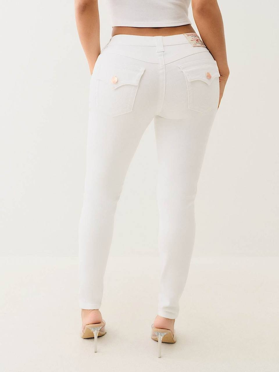 True Religion Jennie Mid Rise Curvy Skinny Jeans Optic White 24 NWT $159