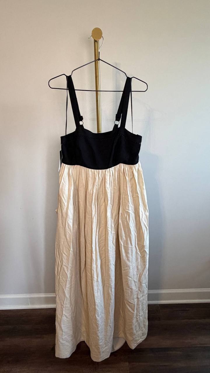 Taylor Sleeveless Empire‑Waist Dress Cream/Onix 8 NWT $138