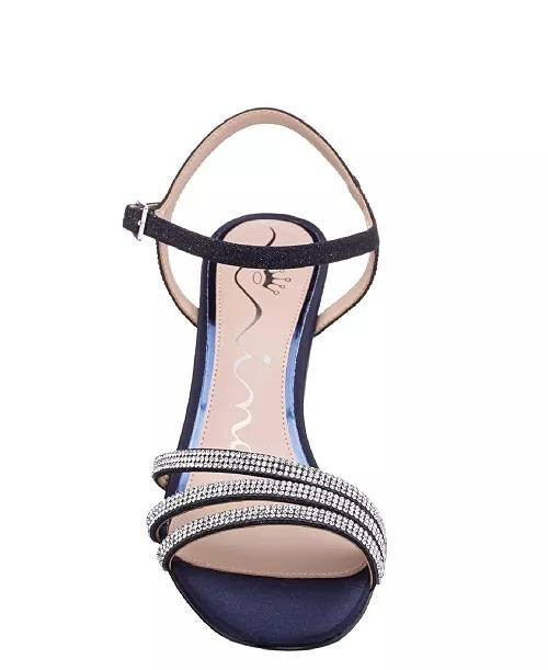 Nina  Dress  Sandals  Navy  8M  New  $89