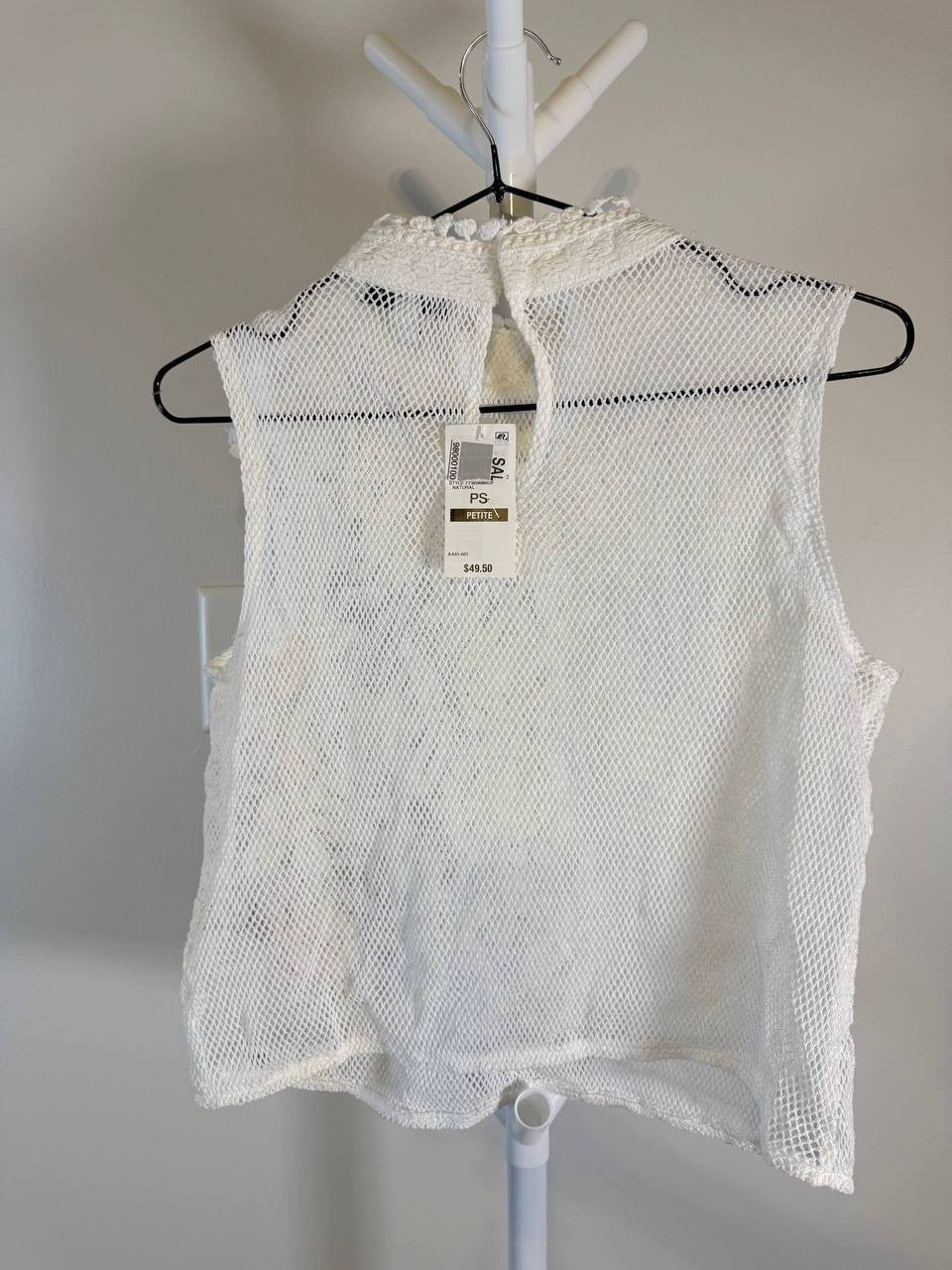And Now This Petite Crochet Sleeveless Top – Natural – PS – NWT – MSRP$49.50