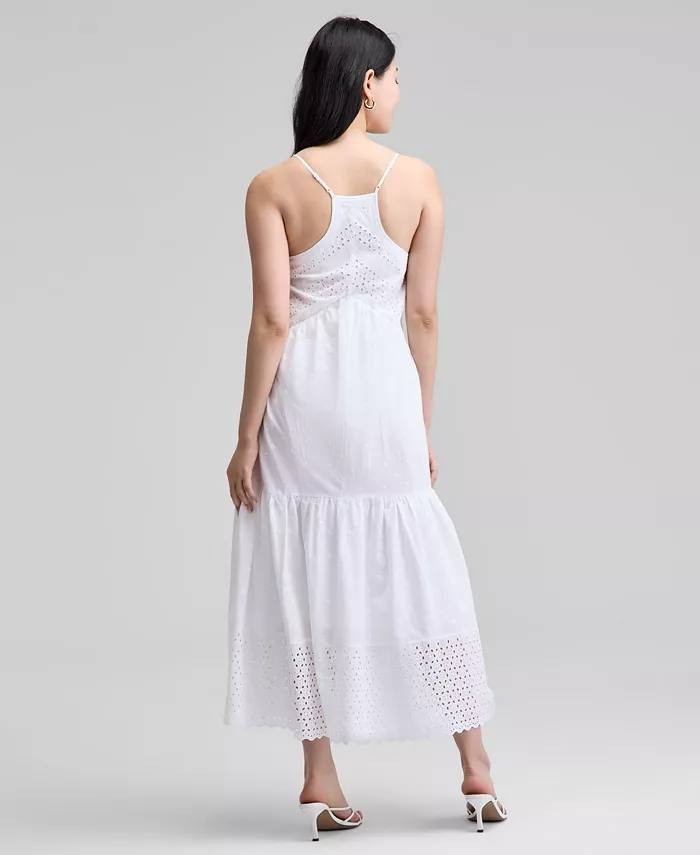 And Now This Petite Cotton Eyelet Tiered Maxi Dress – White –Size PS–NWT-MSRP$79