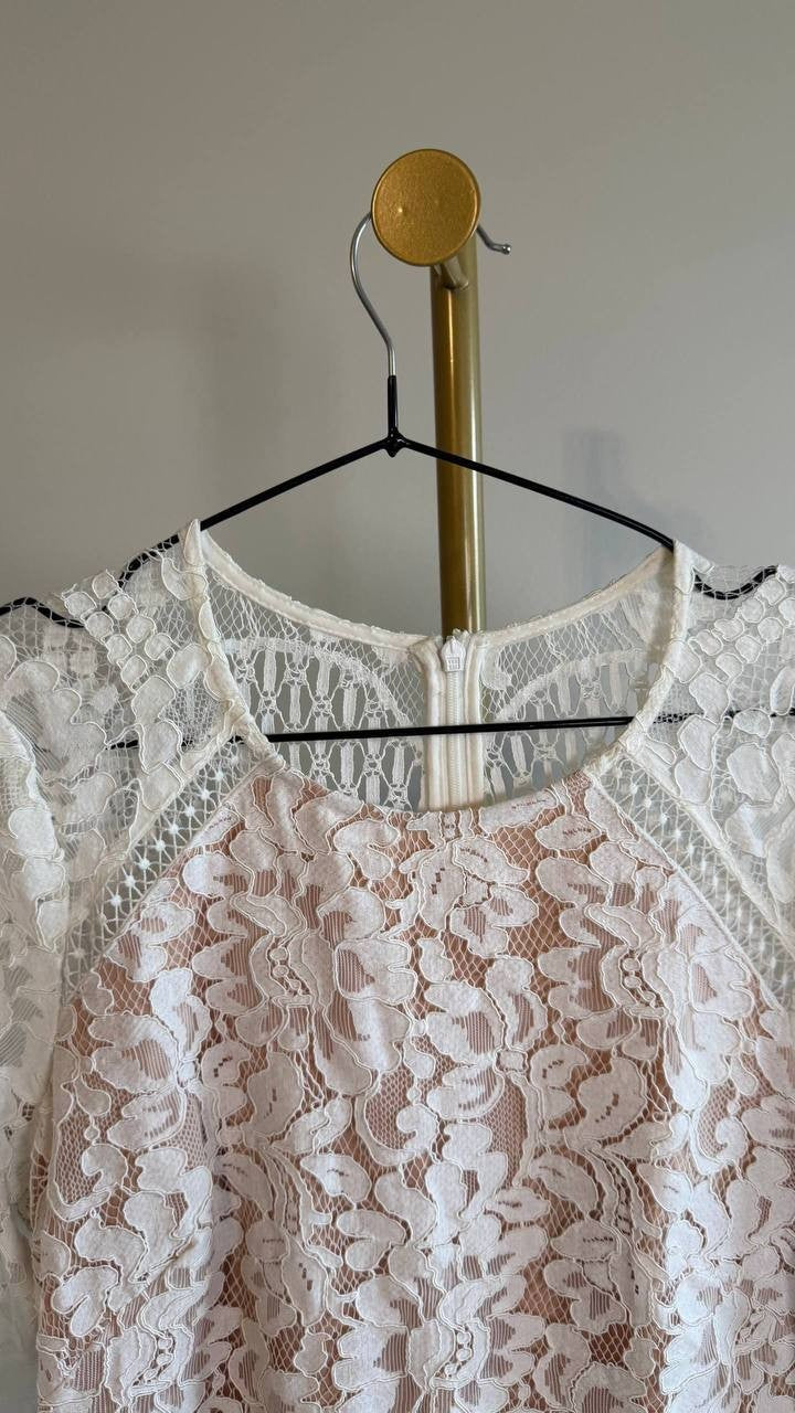 Vince Camuto Women’s Lace Blouson‑Sleeve Shift Dress Pink 4 $159 NWT