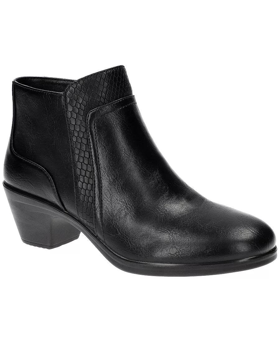 Easy Motion by Easy Street Booties 9.5W Black Man‑Made Zip Comfort NIB msrp$75