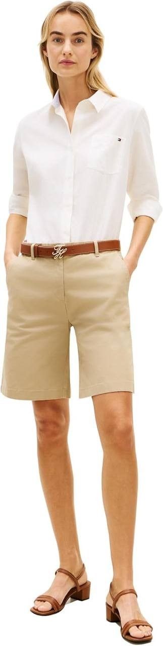 Tommy  Hilfiger  Women’s  Twill  Slim  Straight  Shorts  Beige  12  NWT  $59.50 