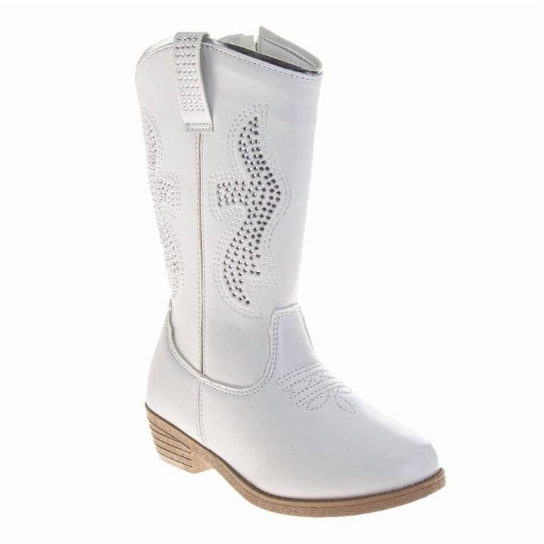 Kensie  Girl  Cowgirl  Boots  White  Man‑Made  3  New  With  Box  $40